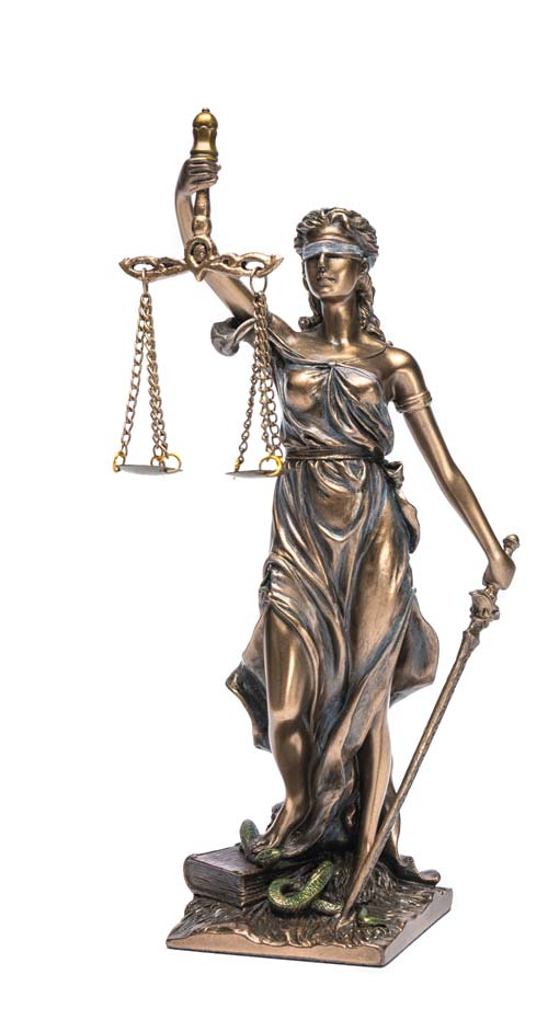 Blind Lady Justice Statue
